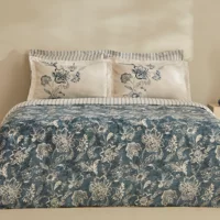 Karaca Home Floy Lyocell 4 Mevsim 200x220 cm Çarşaflı Desenli Çift Kişilik Nevresim Takımı Mavi