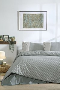 Özdilek Naturel Line Pamuklu 4 Mevsim 200x220 cm Çarşaflı Çift Kişilik Nevresim Takımı Yeşil