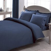 Taç Stripe Premium Basic Pamuk Saten 4 Mevsim 240x220 cm Çarşaflı Çift Kişilik Nevresim Takımı Lacivert