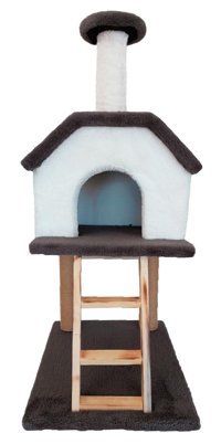 Sdypet Merdivenli 2 Katlı İç Mekan Kedi Evi Kahverengi - Beyaz