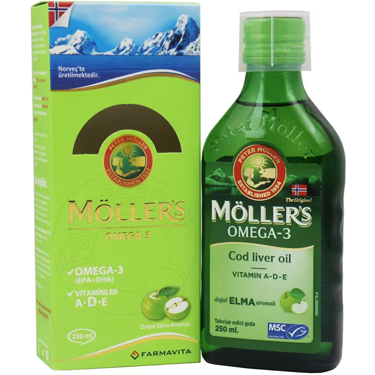 Möller's Cod Liver Oil Omega 3 Balık Yağı Şurup 250 ml 2 Adet