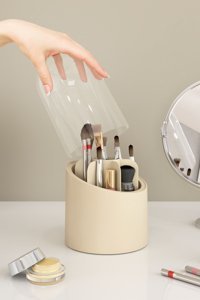 Dovi Home Tek Katlı Fırça Organizeri Krem
