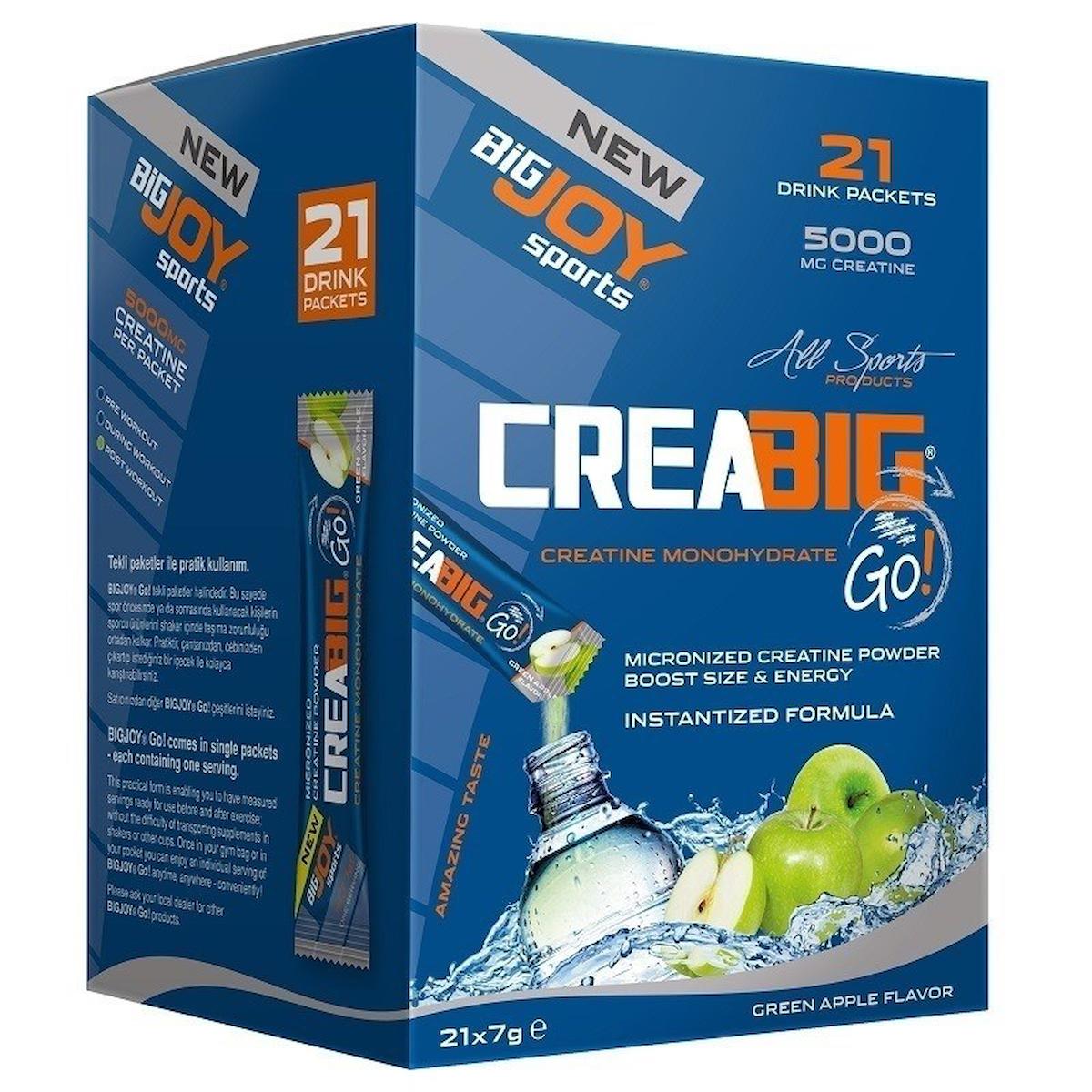 Bigjoy Joy Crea Big Go! Yeşil Elmalı Whey Protein Protein Tozu 7 x 21 gr