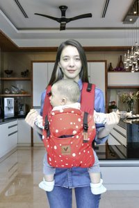 Vivolibaby Noktalı 20 kg Kapasiteli Oturaklı Her Yöne Yenidoğan Kanguru Kırmızı