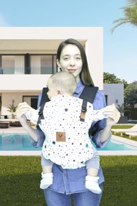 Vivolibaby 20 kg Kapasiteli Oturaklı Her Yöne Yenidoğan Kanguru Beyaz