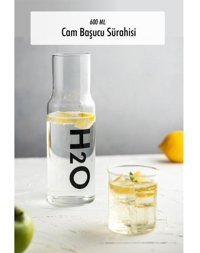 Ews Siyah Desenli Cam Başucu Sürahi 600 ml