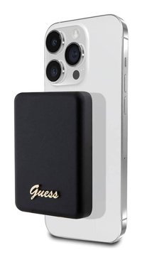 Guess 3000 mAh Hızlı Şarj Mıknatıslı USB Kablosuz Powerbank Siyah