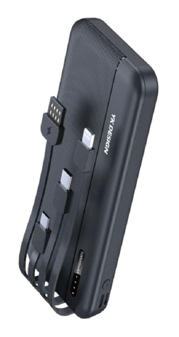 Buffer 1000 mAh Hızlı Şarj USB & Lightning Çoklu Bağlantı Powerbank Siyah
