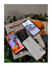Nettech 11500 mAh Hızlı Şarj USB Çoklu Bağlantı Powerbank Beyaz