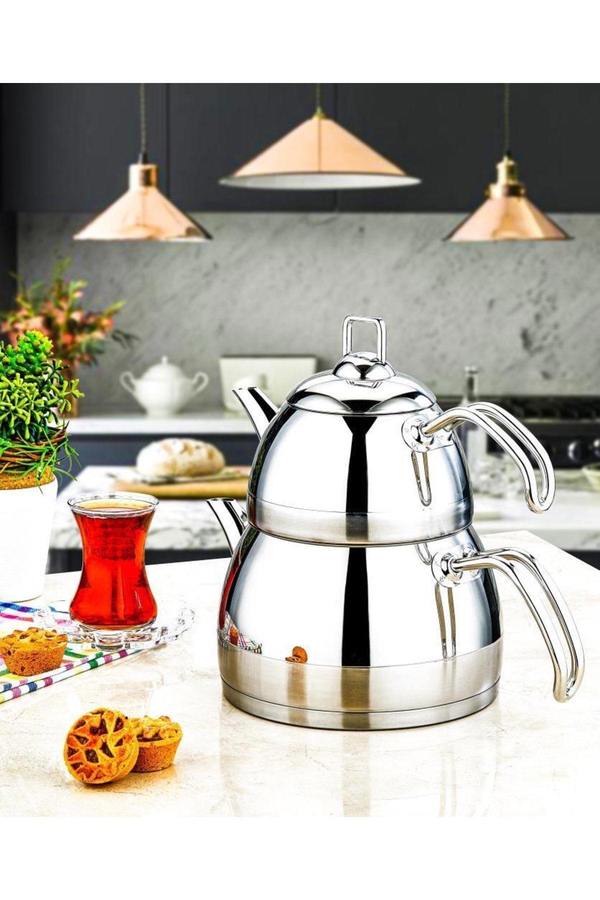 Özlife Ela 162 Paslanmaz Çelik Mini Çaydanlık Gri