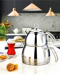 Özlife Ela 163 Paslanmaz Çelik Çaydanlık Gümüş