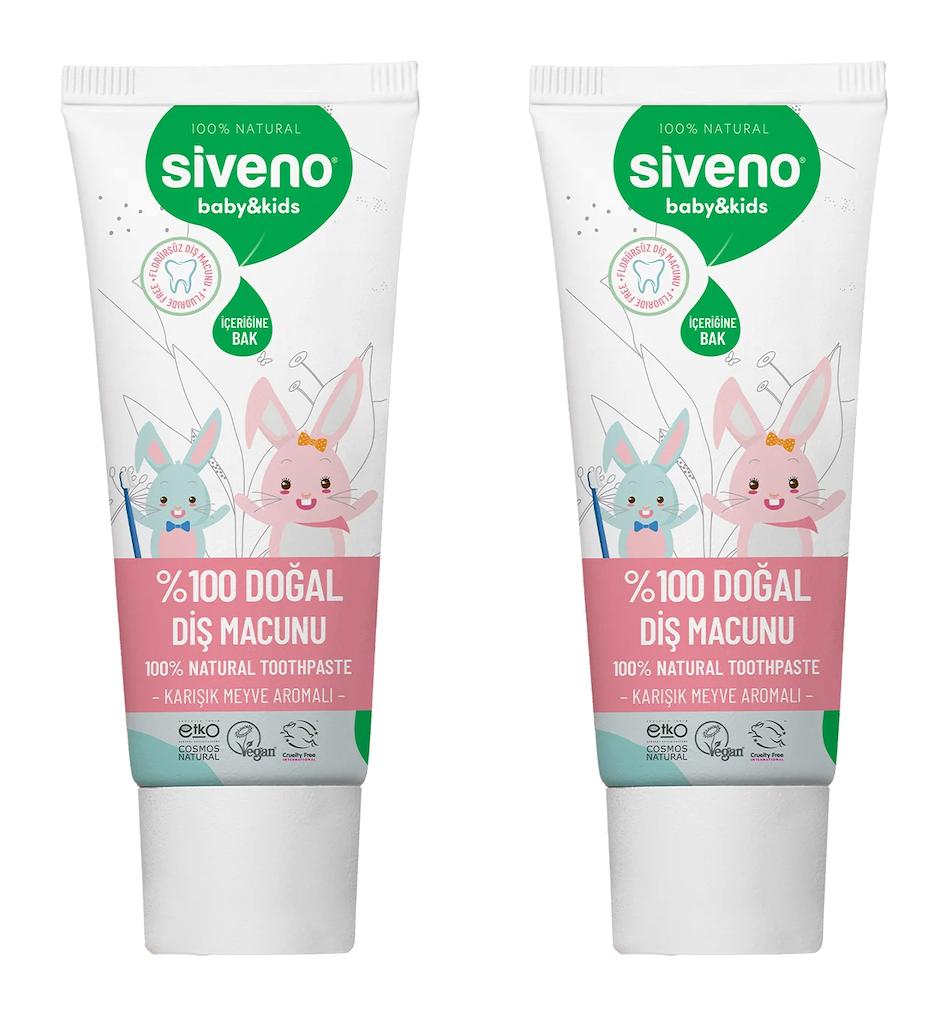 Siveno Meyveli Organik Florürsüz Diş Macunu 2x50 ml