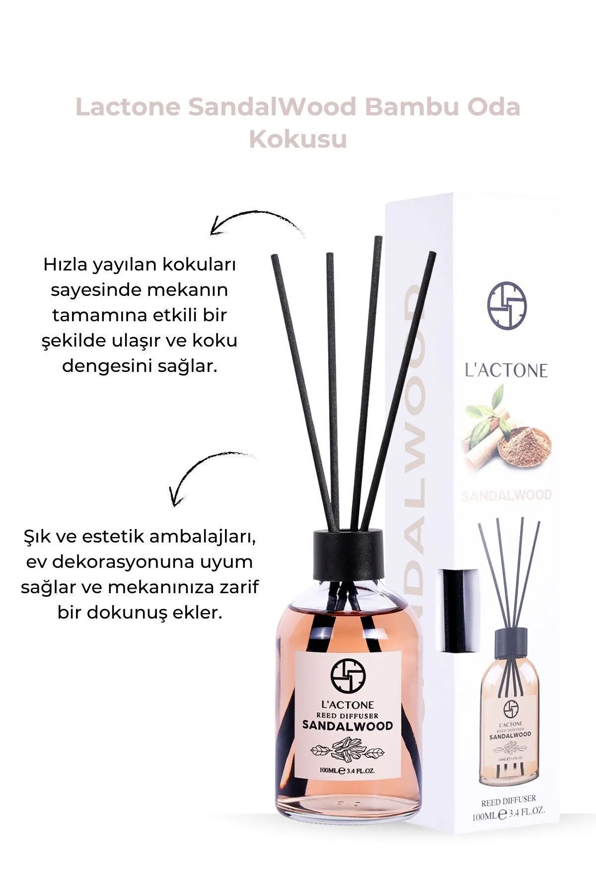 L'actone Çubuklu Sandal Ağacı Oda Kokusu 100 ml