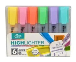 Cengo Cgo-122 6'lı Pastel Çok Renkli Fosforlu Kalem Seti