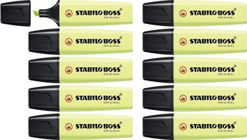 Stabilo Orijinal 10'lu Pastel Açık Sarı Fosforlu Kalem Seti