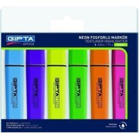 Gıpta Offıce 6'lı Neon Çok Renkli Fosforlu Kalem Seti