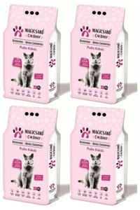 Magicsand Bebek Pudrası Kokulu Topaklanan Kalın Taneli Bentonit Kedi Kumu 4x10 lt