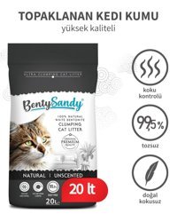 Benty Sandy Kokusuz Topaklanan İnce Taneli Bentonit Kedi Kumu 20 lt
