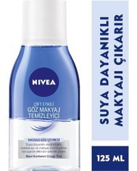 Nivea Çift Etkili Alkolsüz Tüm Ciltler Su Bazlı Göz Makyajı Temizleme Suyu 125 ml