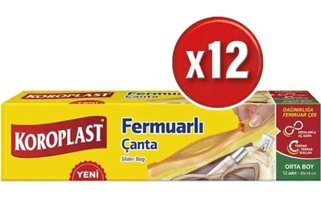 Koroplast Orta Fermuarlı Buzdolabı Poşeti 12'li