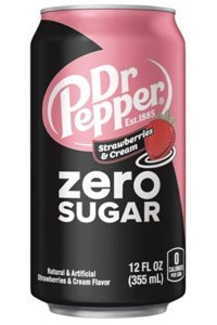 Dr. Pepper Zero Sugar Çilekli Light Gazoz 355 ml