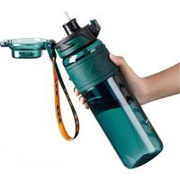 Vagonlife Pipetli Yeşil Tritan Spor Yetişkin Matara 800 ml