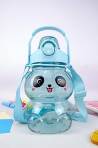 Digithome H2O76035 Panda Pipetli Turkuaz Plastik Okul Çocuk Matara 1.2 lt