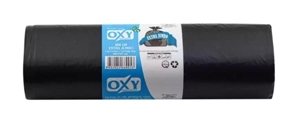 Oxy Jumbo Boy 80x110 cm Çöp Poşeti 20 Adet Siyah