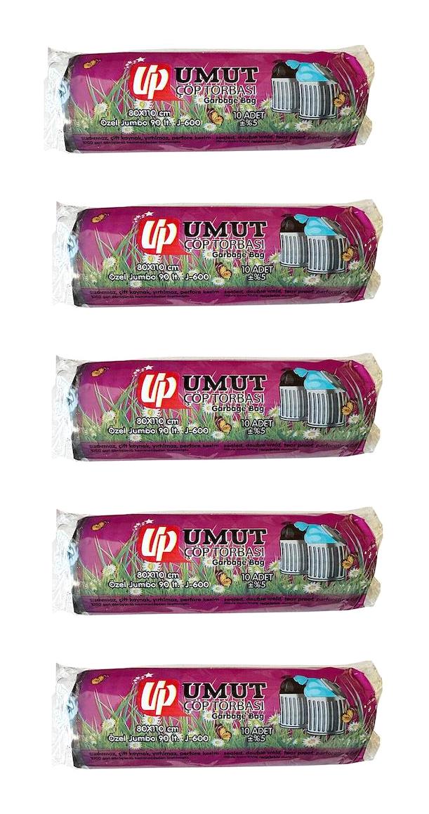 Umut Endustriyel Jumbo Boy 80x110 cm Çöp Poşeti 50 Adet Siyah