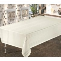Zesa Home Colber Polyester 160x220 cm Dertsiz Dikdörtgen Masa Örtüsü Krem
