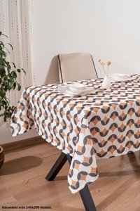 Rivaistanbul Geometrik Desenli Polyester 140x200 cm Dikdörtgen Masa Örtüsü Renkli