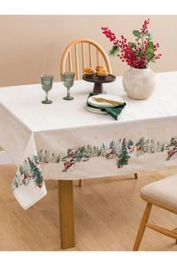 Lc Waikiki Soly Pamuk-Polyester 150x220 cm Dertsiz Dikdörtgen Masa Örtüsü Beyaz