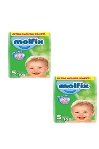 Molfix 3D Junior 5 Numara Cırtlı Bebek Bezi 2x108 Adet