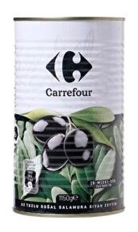 Carrefour Az Tuzlu Salamura Yağlı Siyah Zeytin Teneke 800 gr
