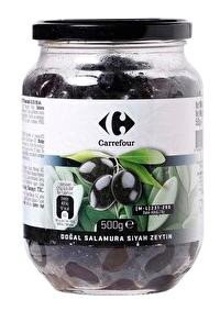 Carrefour Tuzlu Salamura Yağlı Siyah Zeytin Kavanoz 500 gr