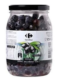 Carrefour Tuzlu Salamura Yağlı Siyah Zeytin Kavanoz 1000 gr