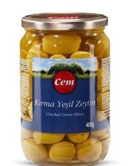 Cem Tuzlu Yeşil Zeytin Kavanoz 400 gr