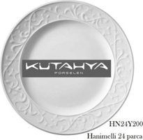 Kütahya Porselen Hanımeli HN24Y200 24 Parça 6 Kişilik Porselen Yuvarlak Yemek Takımı