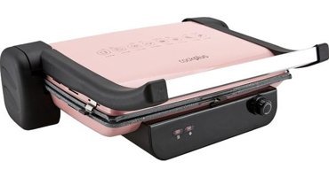 Cookplus Prestige 4 Dilim Döküm Çıkartılabilir Plaka Tek Yönlü Pembe Izgaralı Tost Makinesi