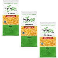 Happy Life Organik Organik Cin Mısır 3x500 gr