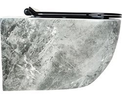 Biga WH-828+CS-22 54 cm Seramik Kanallı Arkadan Çıkışlı Asma Klozet Antrasit