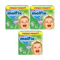 Molfix 3D Junior Plus 5 + Numara Cırtlı Bebek Bezi 3x44 Adet