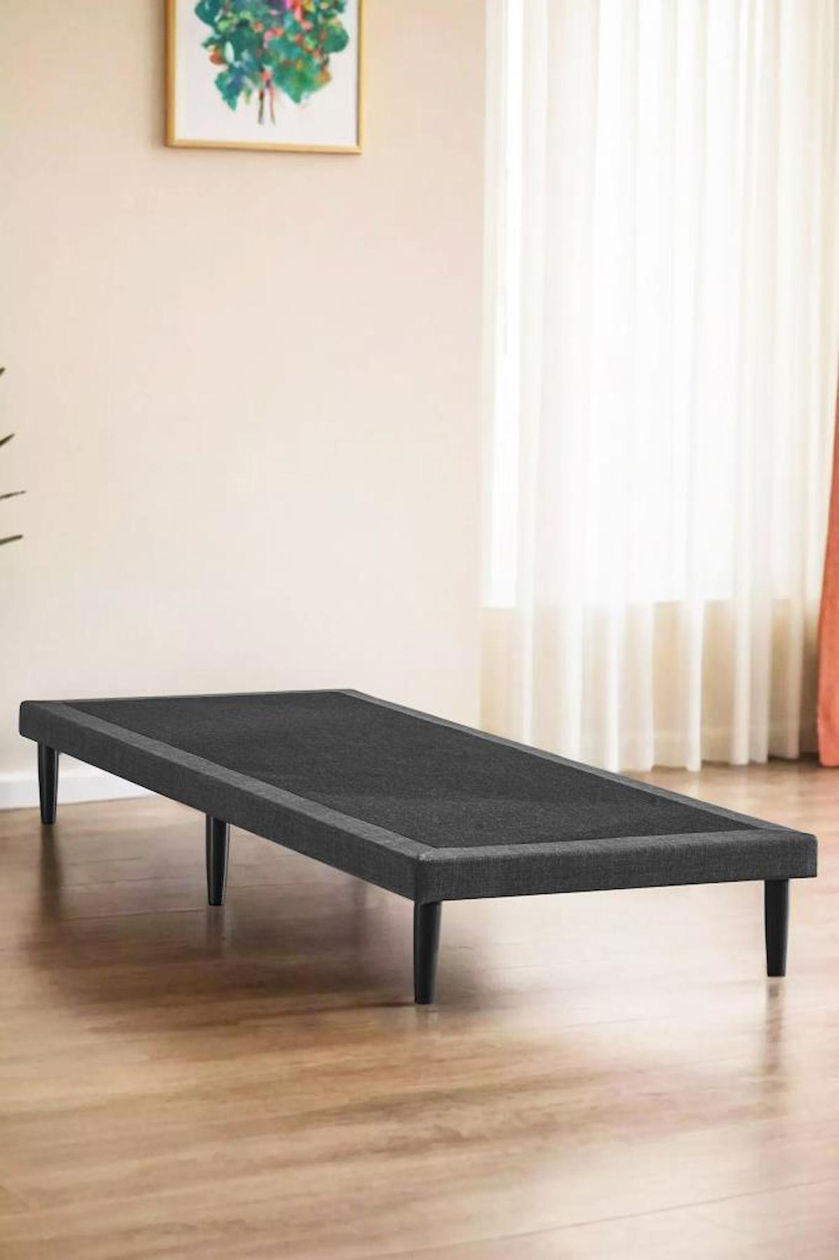 Niron Slim 120x200 cm Tek Kişilik Baza Seti Siyah