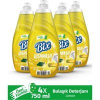 Bix Limon Kokulu Sıvı El Bulaşık Deterjanı 4x750 ml