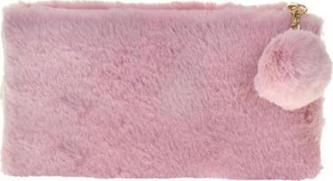 Dolphin Pc-898 Pembe Cüzdan Peluş Tek Gözlü Düz Dikdörtgen Çanta Kalemlik