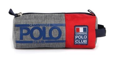 Cambridge Polo Club Kırmızı Baskılı Bez Tek Gözlü Yazılı Dikdörtgen Cüzdan Kalemlik
