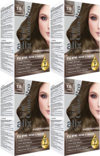 Alix Fine Color Pro Kumral 7.0 Krem Saç Boyası 4x50 ml
