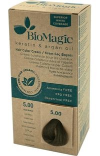 Biomagic Açık Kahve 5.00 Organik/ Amonyaksız/ Krem Saç Boyası 60 ml