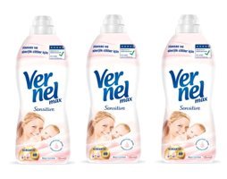 Vernel Sensitive Konsantre Gül 120 Yıkama Yumuşatıcı 3x960 ml