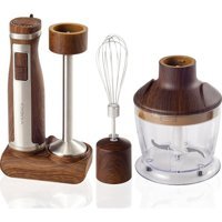 Karaca Woody 1101 700 ml Plastik Hazneli Turbolu 4'lü Blender Seti Kahverengi